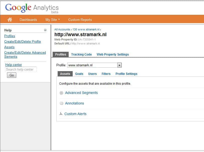 doelen instellen in Google Analytics stap 1